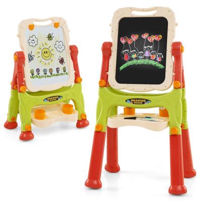 Staande Kinderezel in Hoogte Verstelbare Schildersezel met Magnetisch Whiteboard en Schoolbord Afneembaar Tekenbord-Oranje Staande Kinderezel in Hoogte Verstelbare Schildersezel met Magnetisch Whiteboard en Schoolbord Afneembaar Tekenbord-Oranje