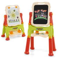 Staande Kinderezel in Hoogte Verstelbare Schildersezel met Magnetisch Whiteboard en Schoolbord Afneembaar Tekenbord-Oranje - thumbnail