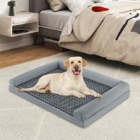Orthopedisch Hondenbed Groot Hondensofa met Hondenkussen Hondenbank Voor Grote & Middelgrote Honden Grijs XL