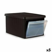 Opbergbak met Deksel Stefanplast Elegance Lateral Bruin Plastic 29 x 21 x 39 cm (5 Stuks)