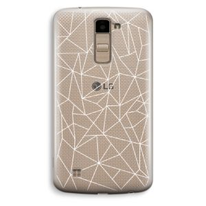 Geometrische lijnen wit: LG K10 (2016) Transparant Hoesje