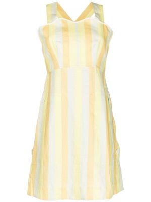 Oroton robe-tablier à rayures - Jaune