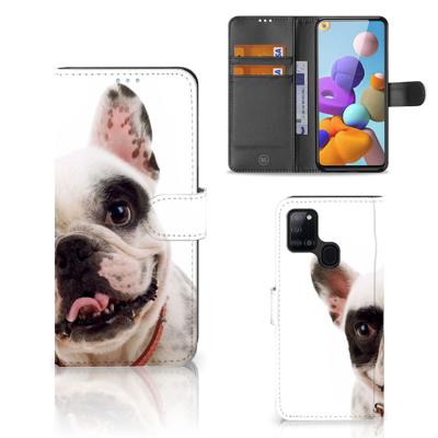 Samsung Galaxy A21s | Telefoonhoesje | Met pasjeshouder | Franse Bulldog