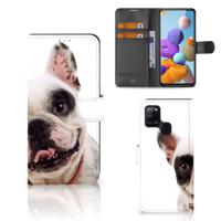 Samsung Galaxy A21s | Telefoonhoesje | Met pasjeshouder | Franse Bulldog