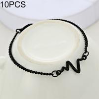 10 stuks eenvoudige persoonlijkheid Bileklik ECG figuur Lightning armband paar heartbeat frequentie armband