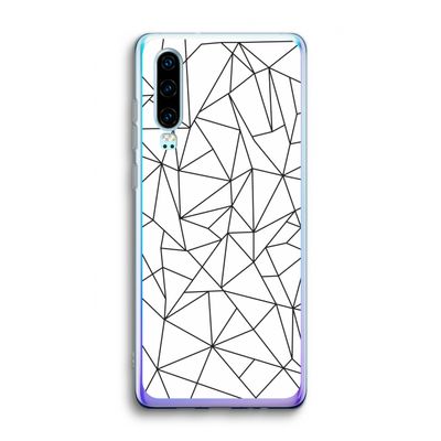 Geometrische lijnen zwart: Huawei P30 Transparant Hoesje