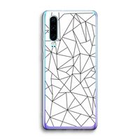 Geometrische lijnen zwart: Huawei P30 Transparant Hoesje