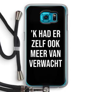 Meer verwacht  - Zwart: Samsung Galaxy S6 Transparant Hoesje met koord