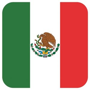 45x Onderzetters voor glazen met Mexicaanse vlag   -