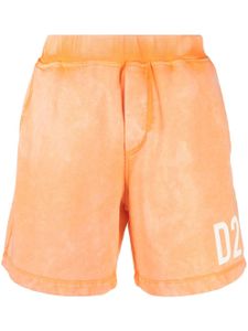 DSQUARED2 short de sport en coton à logo imprimé - Orange