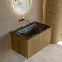 Badmeubel Mondiaz Kurve-Dlux | 70 cm cm | Meubelkleur Dusk | Wastafelkleur Lava | Solid surface | Wasbak midden spoelbak | Zonder kraangat(en)