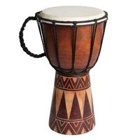 Djembe met Gegraveerde Driehoeken (ca. 30 x 17 x 12 cm)