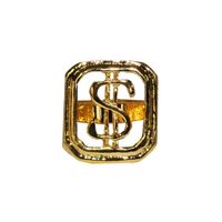 Carnaval/verkleed spullen - Gouden dollar ring verstelbaar - thumbnail