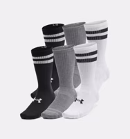 Under Armour Unisex Sokken 6-Pack Wit/Grijs/Zwart - Maat 47.5/50.5 - Kleur: WitZwartGrijs | Soccerfanshop