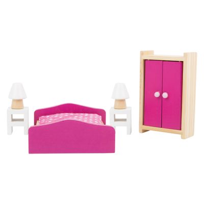 Small Foot houten poppenhuis meubeltjes slaapkamer, 6dlg.