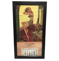 Pin Up Kalender Ingelijst 1955 - Origineel