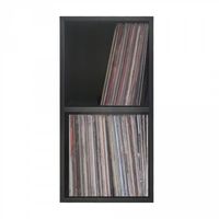 Vinyl lp platen opbergkast - opbergen lp vinyl platen - boekenkast - 2 vakken - zwart - thumbnail