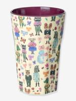 Melamine kinderbeker NATHALIE LETE 400 ml rice bordeauxrood