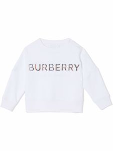 Burberry Kids sweat à logo brodé - Blanc