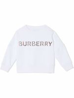 Burberry Kids sweat à logo brodé - Blanc