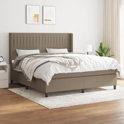 Boxspring met matras stof taupe 180x200 cm