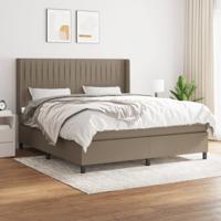 Boxspring met matras stof taupe 180x200 cm