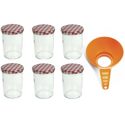 Confituurtrechter met weckpotten set - 6x potje - 315 ml - schroefdeksel Confituurtrechter met weckpotten set - 6x potje - 315 ml - schroefdeksel
