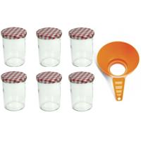 Confituurtrechter met weckpotten set - 6x potje - 315 ml - schroefdeksel