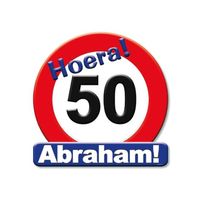 Huldeschild stopbord Abraham 50 jaar versiering - Feestdecoratieborden - thumbnail
