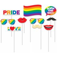 10x Foto props regenboog/Gay Pride thema