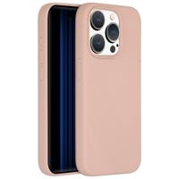 Accezz Liquid Silicone Backcover iPhone 15 Pro Telefoonhoesje Roze