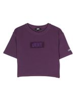 Dkny Kids t-shirt crop à patch logo - Violet