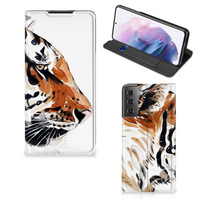 Bookcase Samsung Galaxy S21 Plus Watercolor Tiger