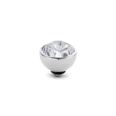 Melano Twisted Basic CZ Steentje Crystal | Zilver