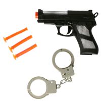 LG Imports Politie speelgoed set - pistool met accessoires - verkleed rollenspel - plastic - voor kinderen   - - thumbnail