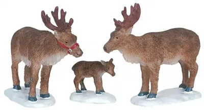 Lemax reindeer s/3 kerstdorp figuur type 3 Santa&apos;s Wonderland 2006