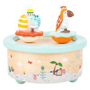 Small Foot houten muziekdoos papegaai en olifant