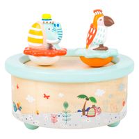 Small Foot houten muziekdoos papegaai en olifant