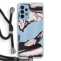 Roze stroom: Samsung Galaxy A52 Transparant Hoesje met koord