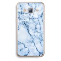 Blauw marmer: Samsung Galaxy J3 (2016) Transparant Hoesje