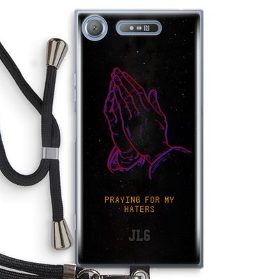 Praying For My Haters: Sony Xperia XZ1 Transparant Hoesje met koord