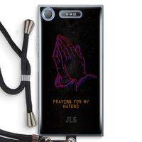 Praying For My Haters: Sony Xperia XZ1 Transparant Hoesje met koord