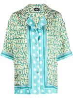 Versace chemise en soie Versace Allover - Bleu