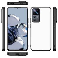 Back Cover Hoesje voor de Xiaomi 12T | 12T Pro Zwart | Wit Back Cover Hoesje voor de Xiaomi 12T | 12T Pro Zwart | Wit