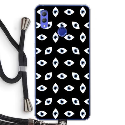 Eyes pattern: Honor Note 10 Transparant Hoesje met koord