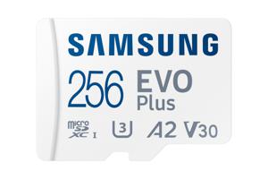 SAMSUNG EVO Plus microSDXC (2024), 256 GB geheugenkaart U3, V30, A2, Incl. SD-Adapter