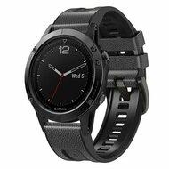 leer + siliconen bandje - Donkergrijs - Garmin Tactix 8 - 51mm