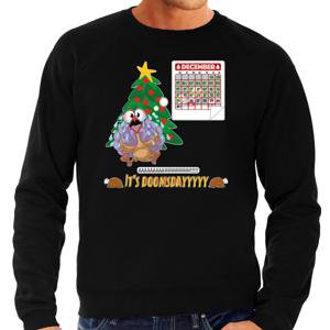 Foute Kersttrui/sweater voor heren - doomsday - zwart - kalkoen