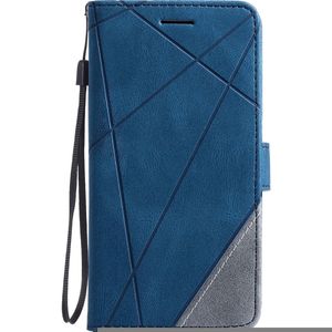 OPPO A16 hoesje - Bookcase - Pasjeshouder - Portemonnee - Patroon - Kunstleer - Blauw