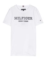 Tommy Hilfiger Junior t-shirt en coton à logo brodé - Blanc